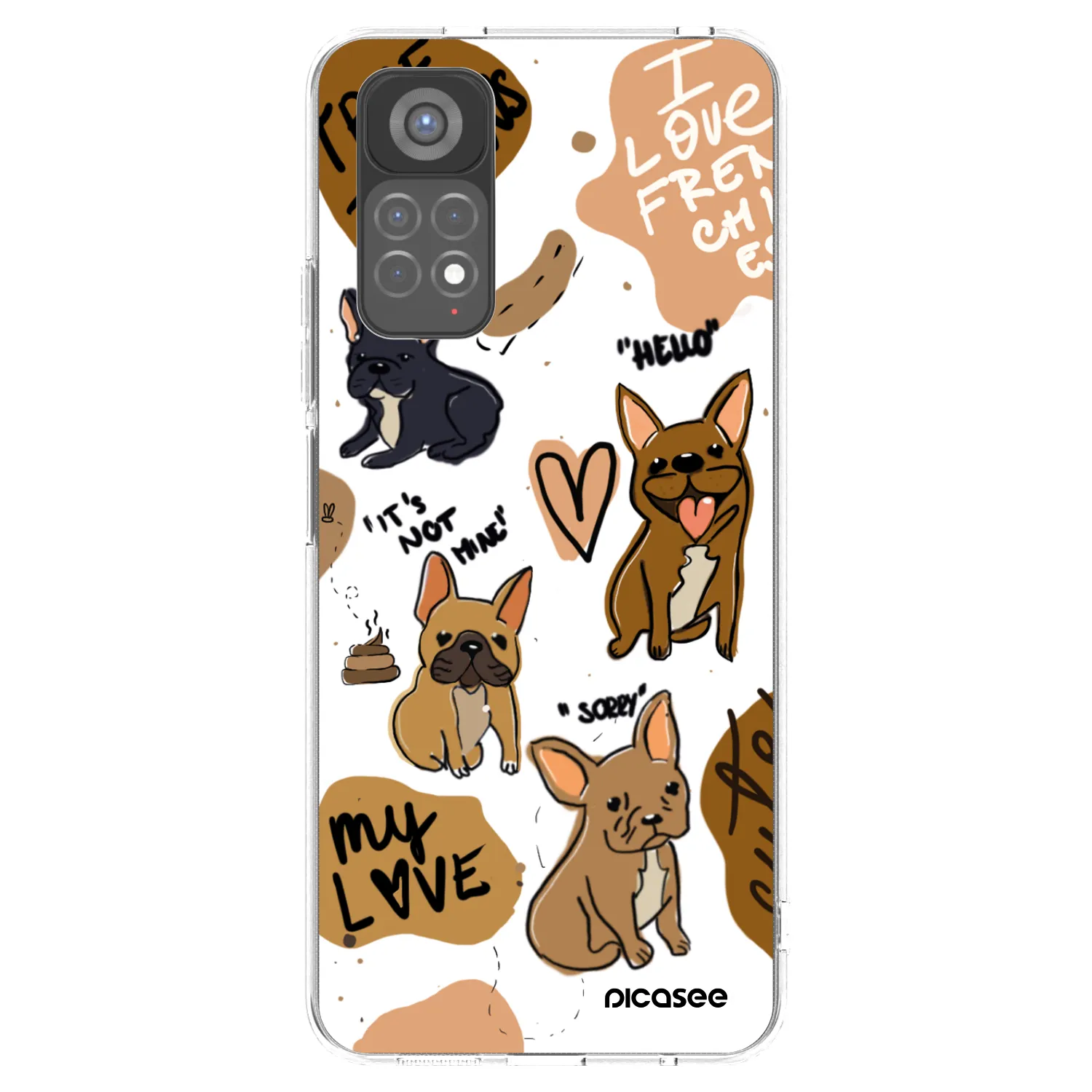 Picasee Xiaomi Redmi Note 11S 5G Hülle - Transparentes Silikon - Frenchies