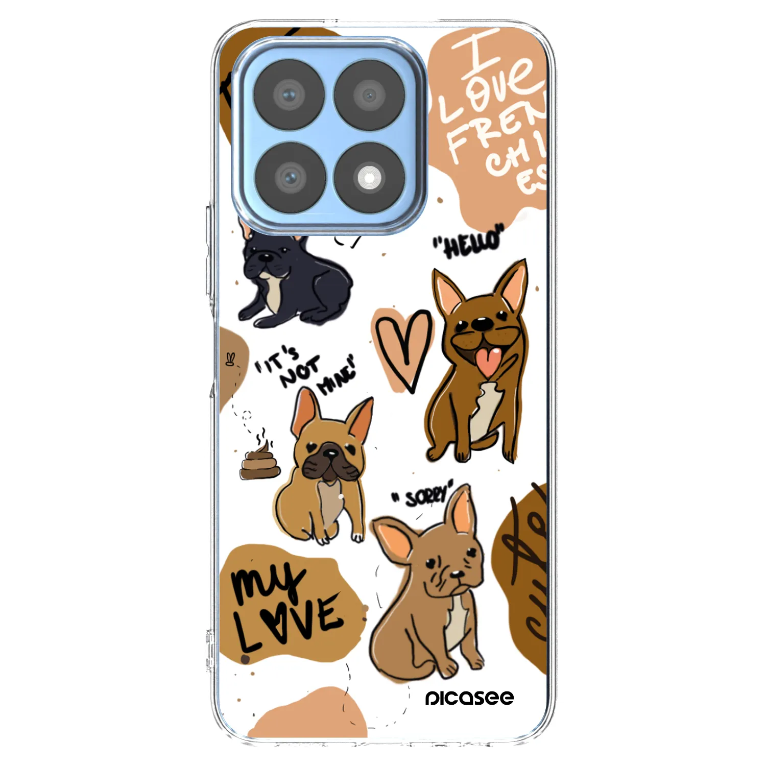 Picasee Honor X8a Hülle - Transparentes Silikon - Frenchies