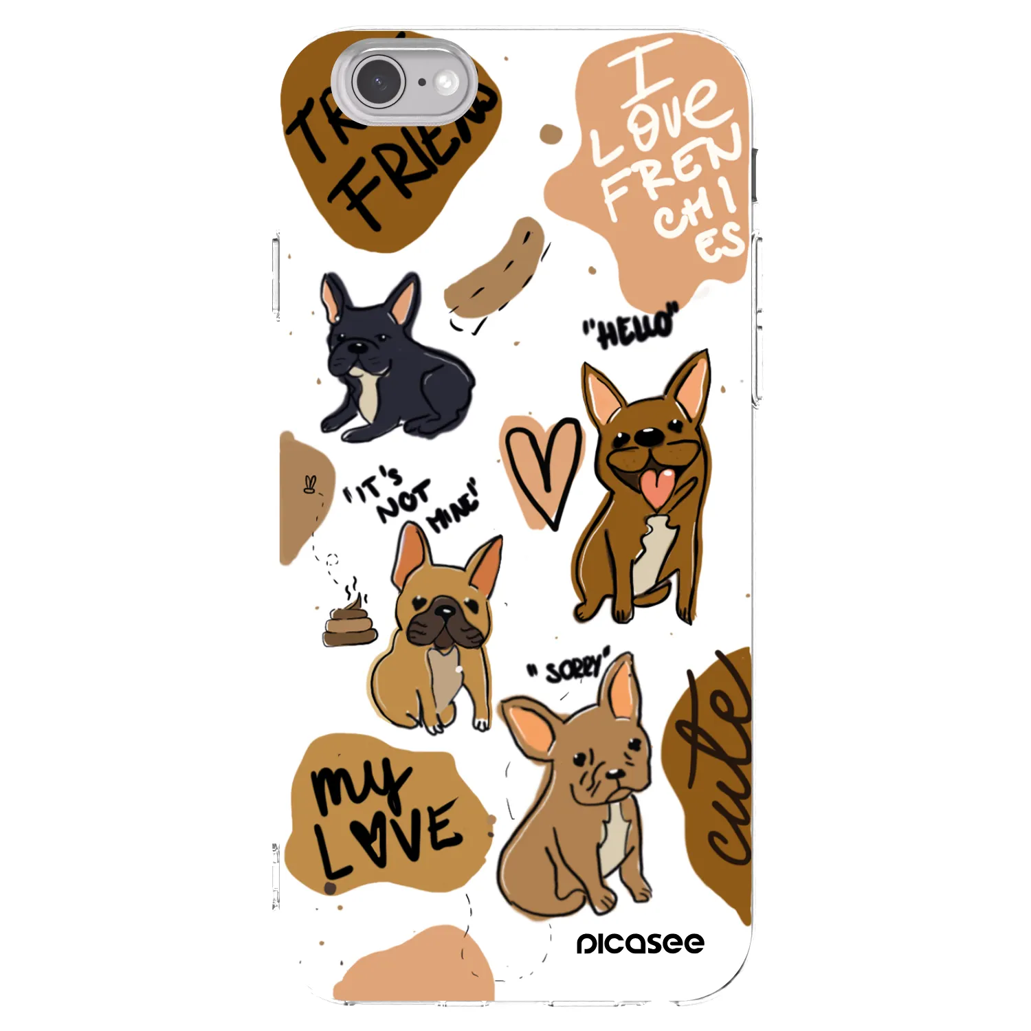 Picasee Apple iPhone 6/6S Hülle - Transparentes Silikon - Frenchies