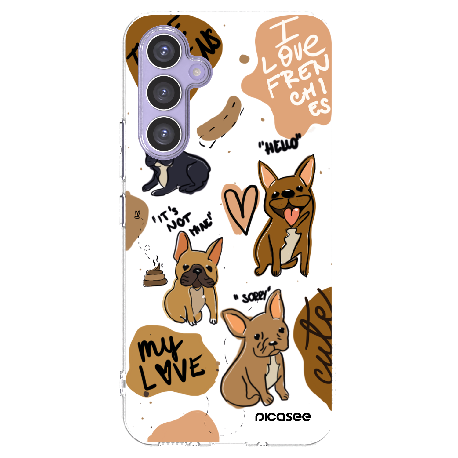 Picasee Samsung Galaxy A54 5G A546B Hülle - Transparentes Silikon - Frenchies