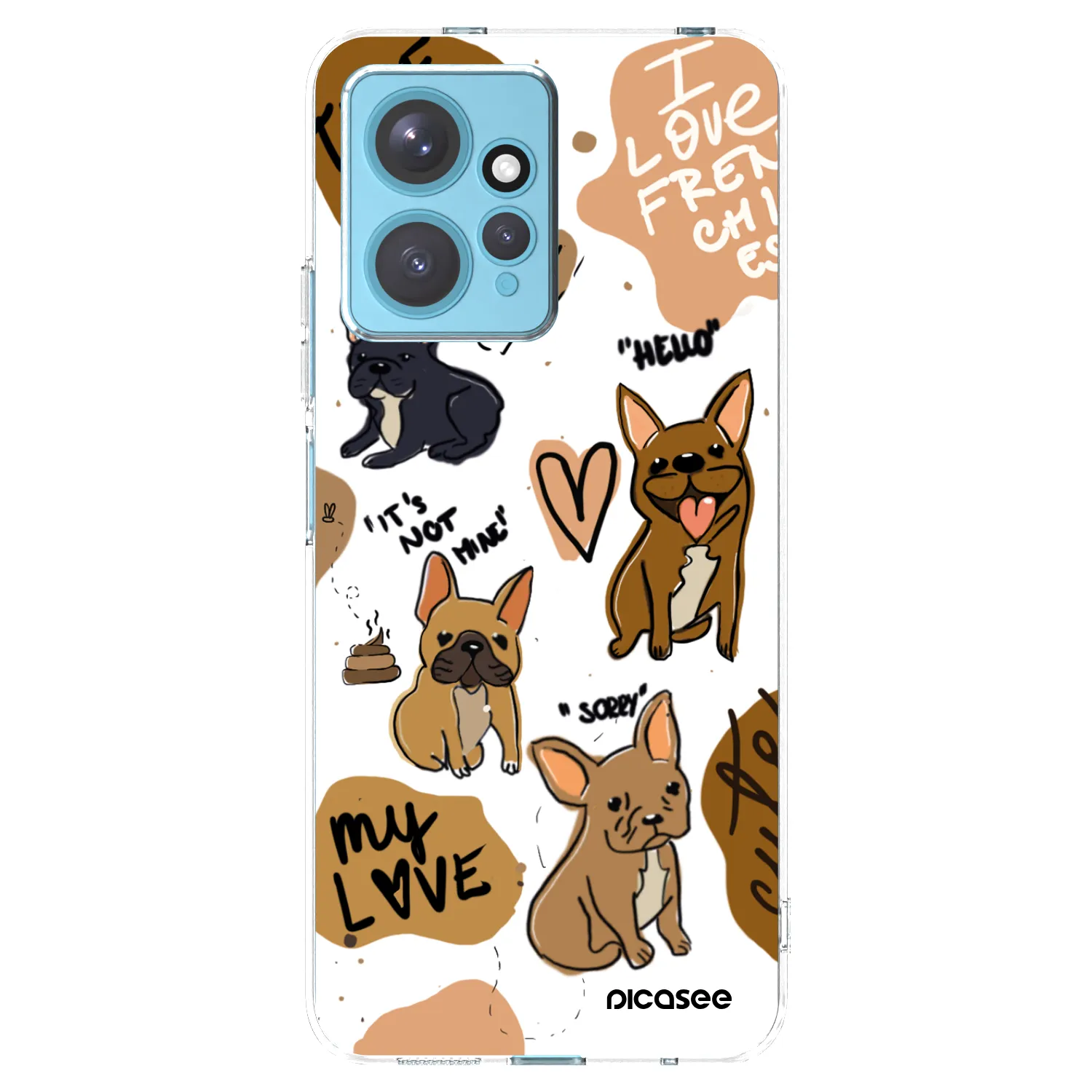 Picasee Xiaomi Redmi Note 12 4G Hülle - Transparentes Silikon - Frenchies