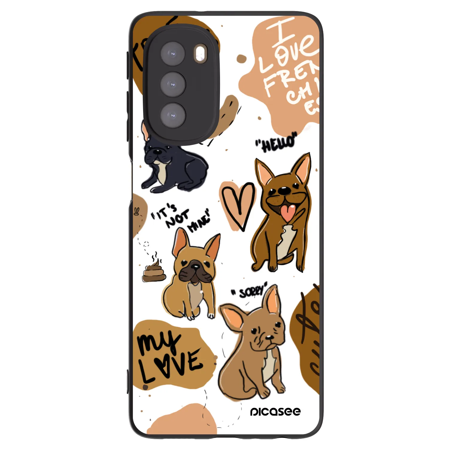 Picasee Motorola Moto G51 Hülle - Schwarzes Silikon - Frenchies