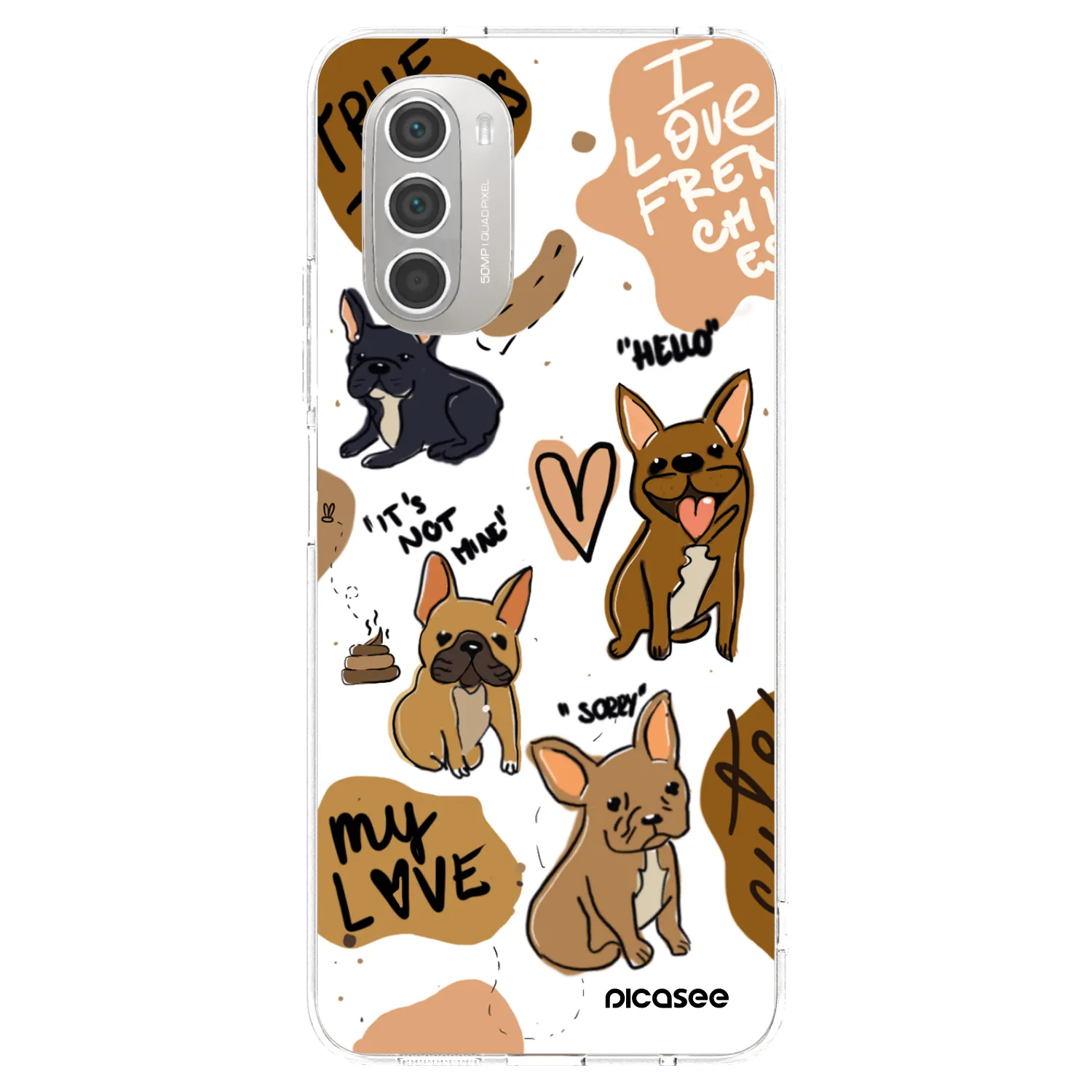 Picasee Motorola Moto G51 Hülle - Transparentes Silikon - Frenchies