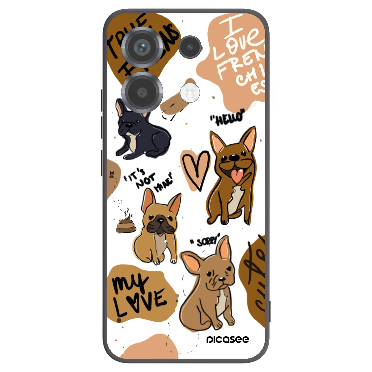 Picasee Xiaomi Poco X6 Hülle - Schwarzes Silikon - Frenchies