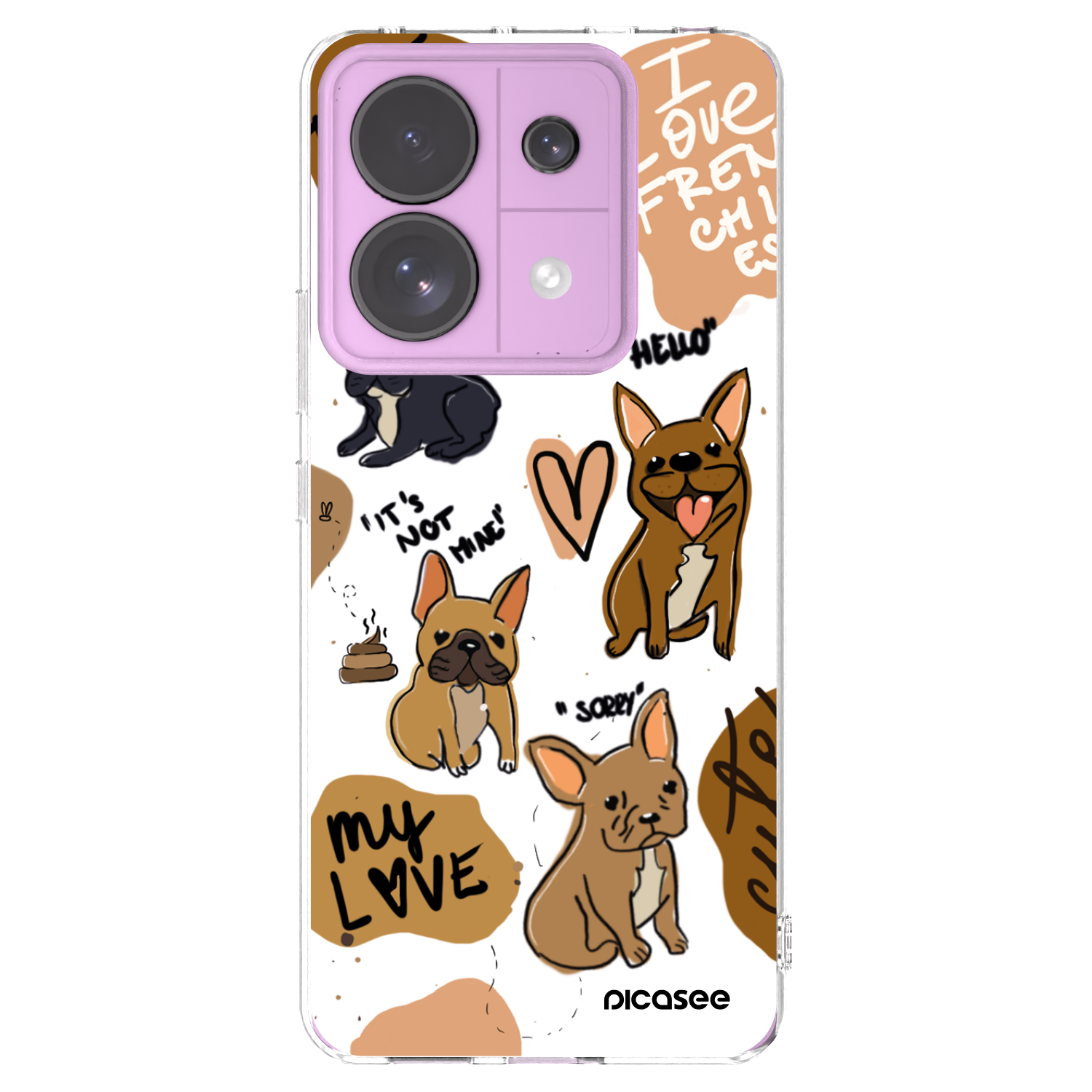 Picasee Xiaomi Redmi Note 13 Pro 5G Hülle - Transparentes Silikon - Frenchies