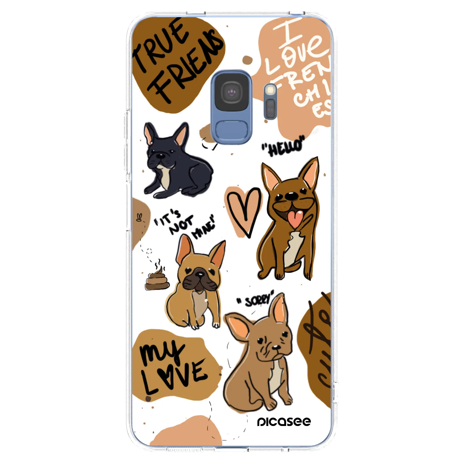 Picasee Samsung Galaxy S9 G960F Hülle - Transparentes Silikon - Frenchies