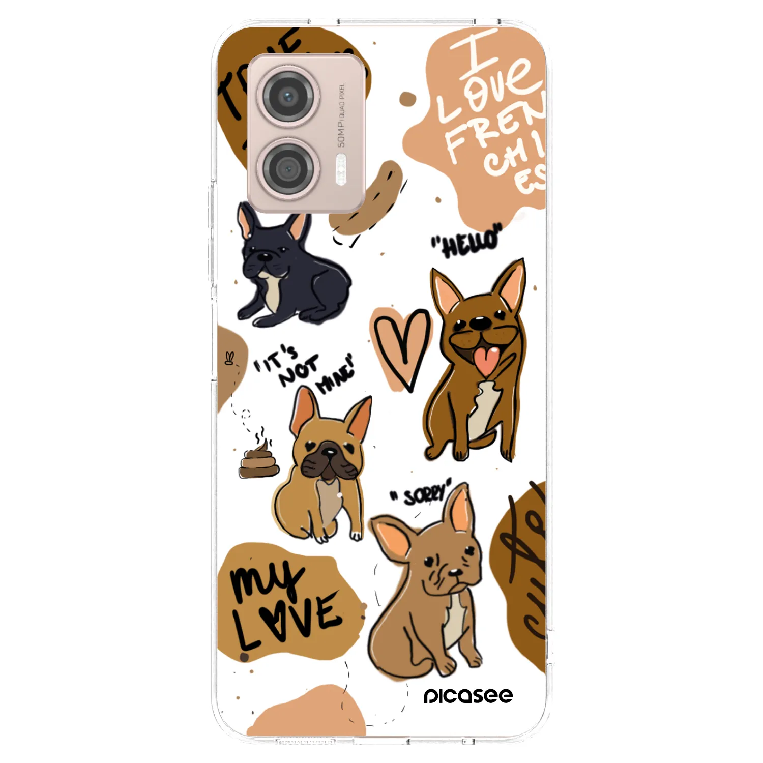 Picasee Motorola Moto G53 5G Hülle - Transparentes Silikon - Frenchies