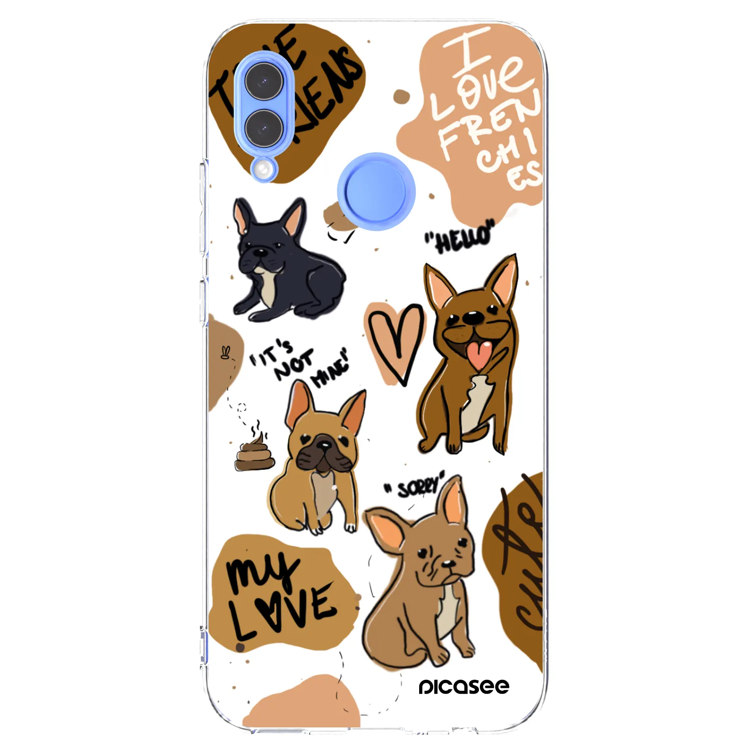 Picasee Huawei P Smart 2019 Hülle - Transparentes Silikon - Frenchies