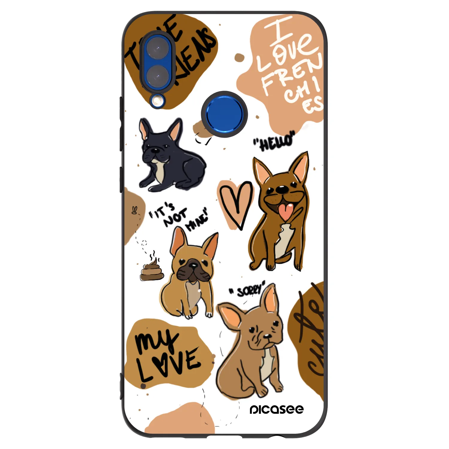 Picasee Honor 10 Lite Hülle - Schwarzes Silikon - Frenchies