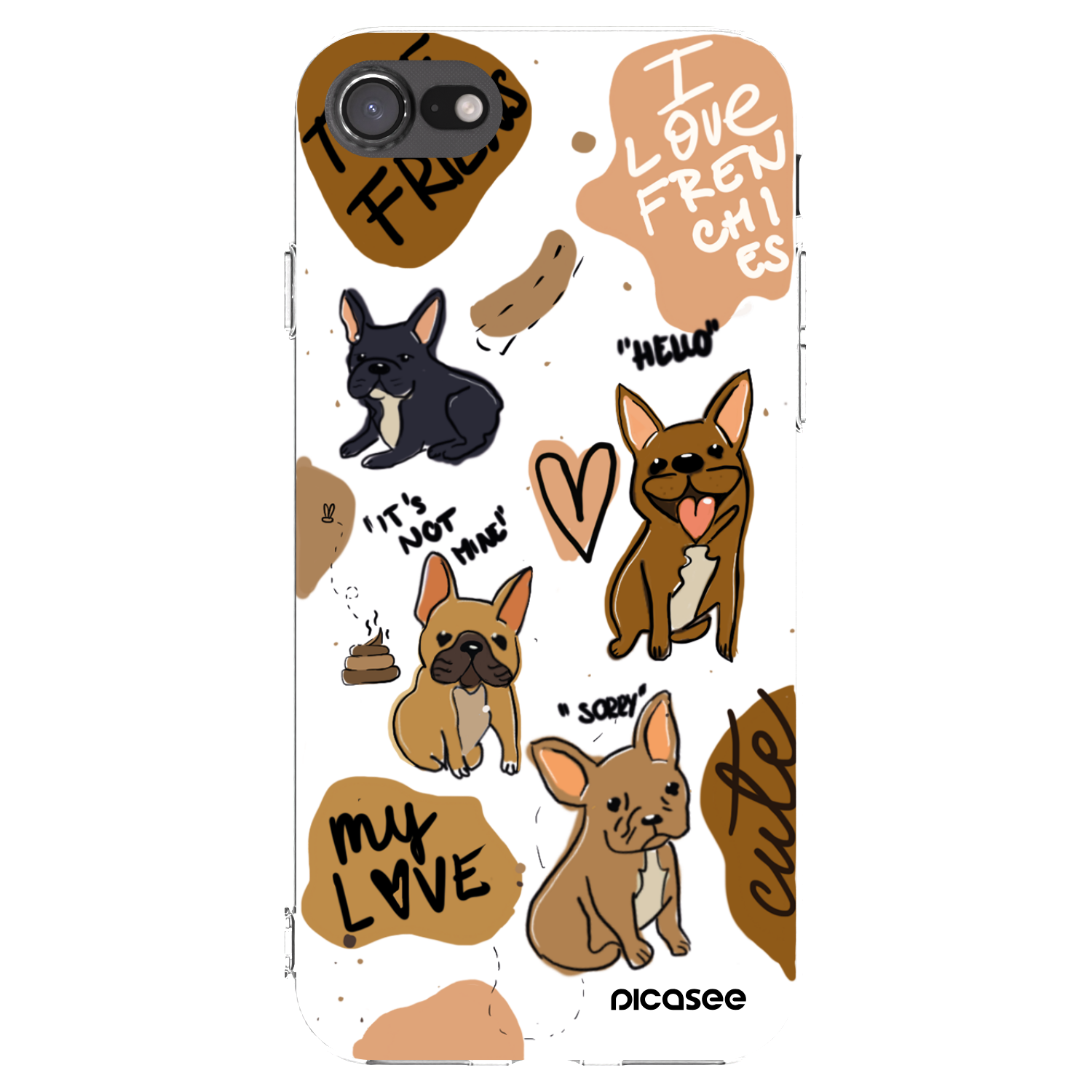 Picasee Apple iPhone 7 Hülle - Transparentes Silikon - Frenchies