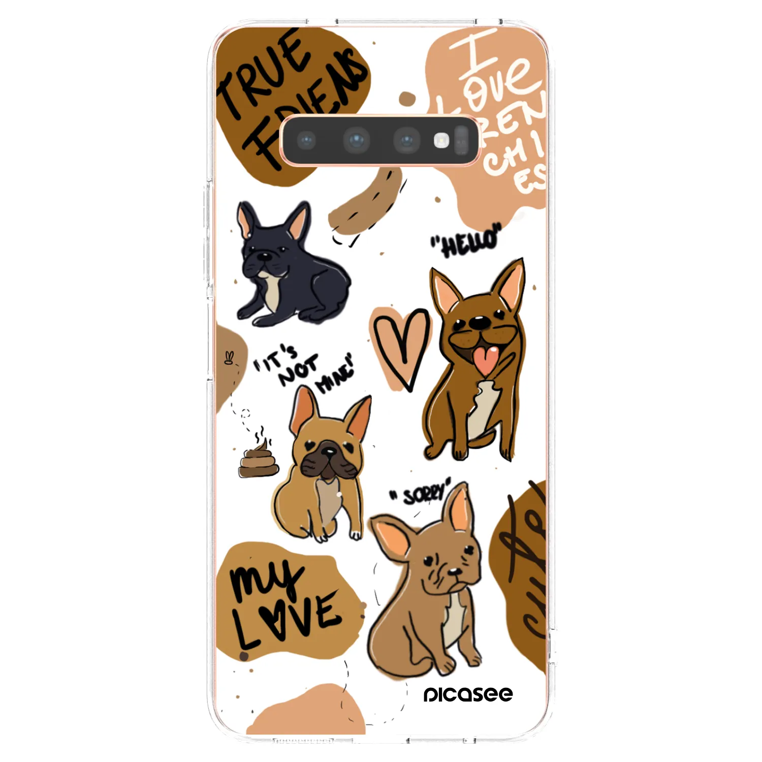Picasee Samsung Galaxy S10 Plus G975 Hülle - Transparentes Silikon - Frenchies