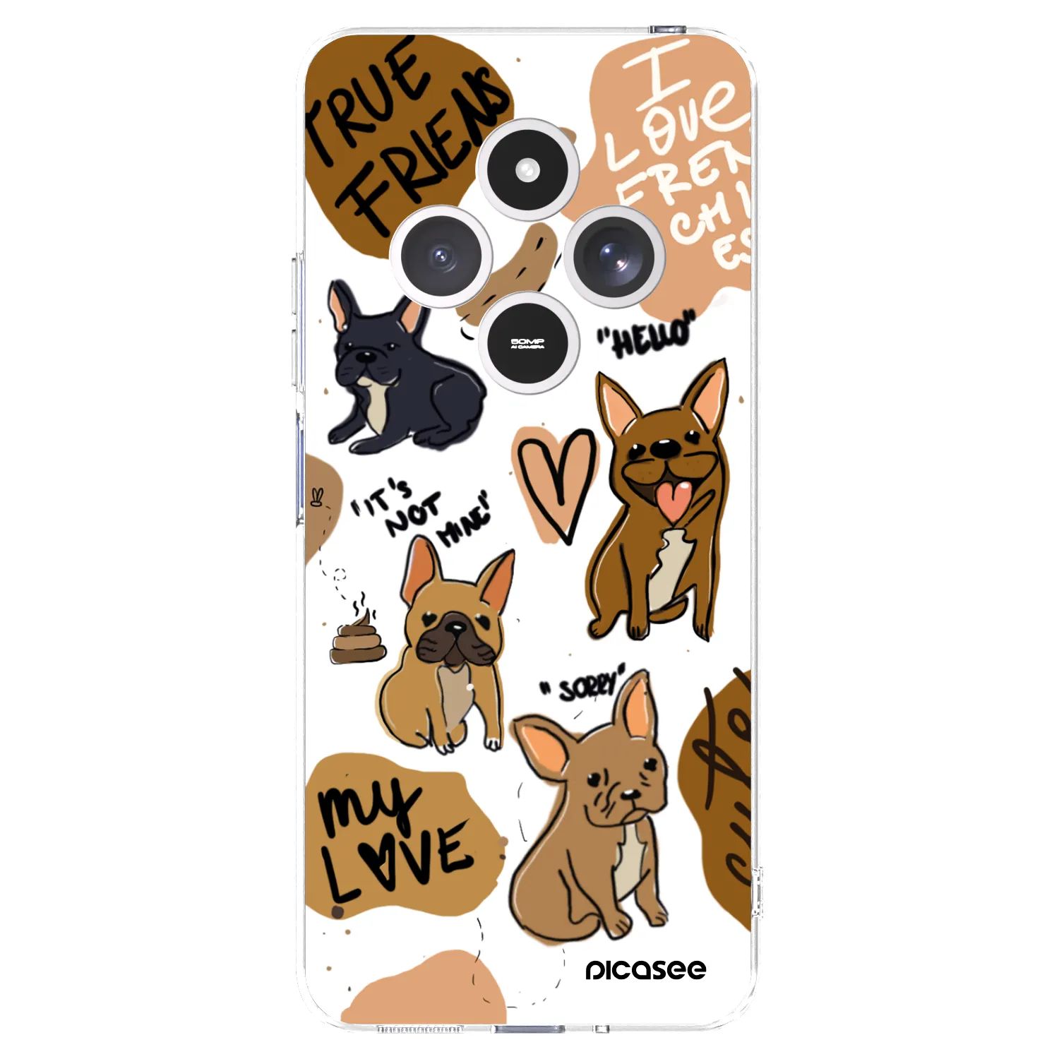 Picasee Xiaomi Redmi 14C Hülle - Transparentes Silikon - Frenchies