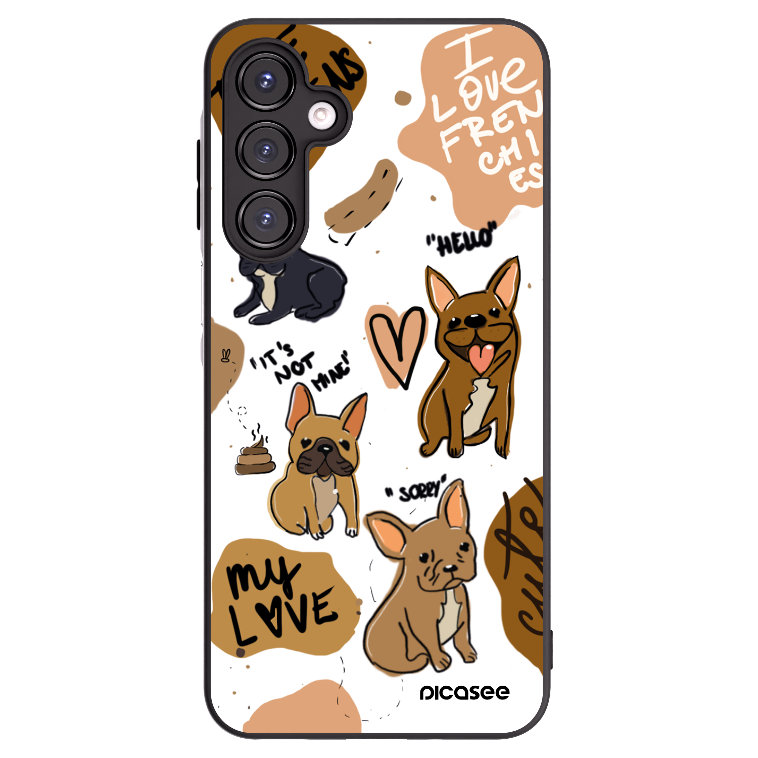Picasee Samsung Galaxy A16 5G Hülle - Schwarzes Silikon - Frenchies