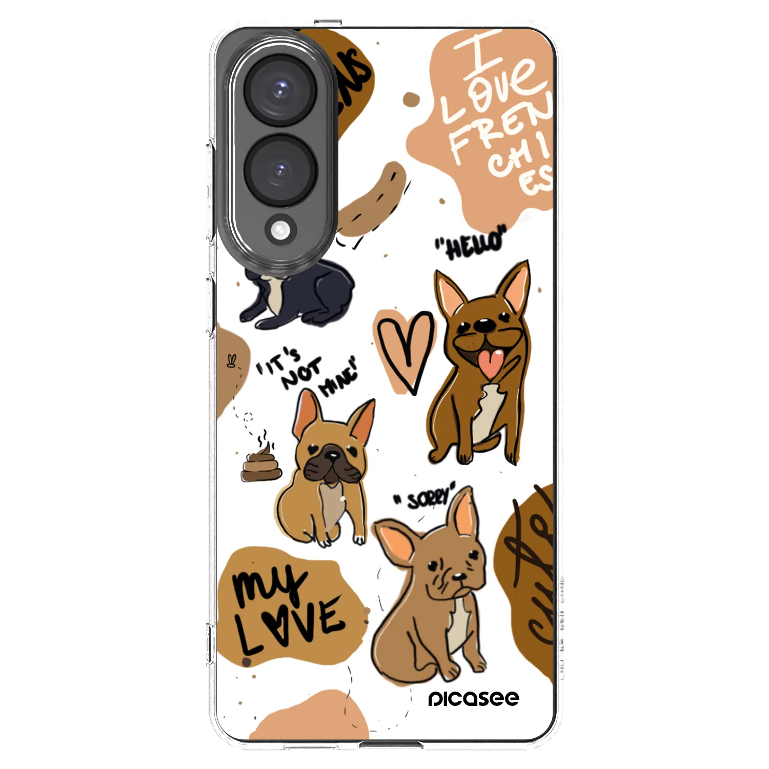 Picasee Samsung Galaxy S25 Edge 5G Hülle - Transparentes Silikon - Frenchies