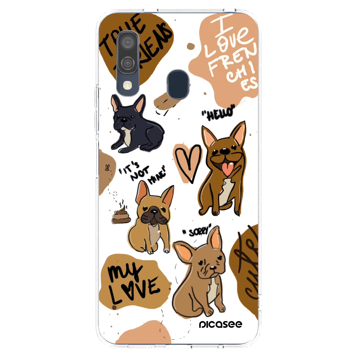 Picasee Samsung Galaxy A40 A405F Hülle - Transparentes Silikon - Frenchies