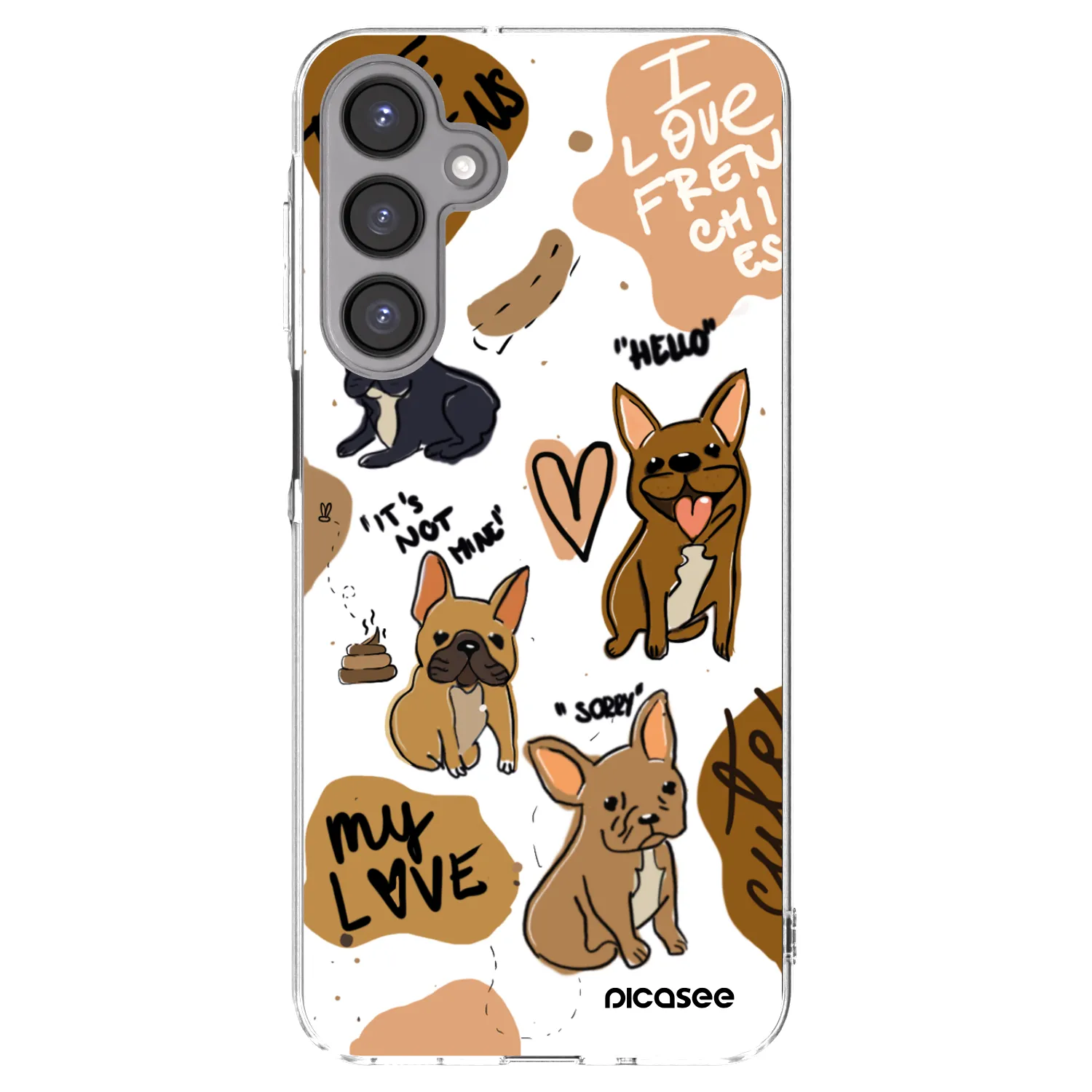 Picasee Samsung Galaxy A16 4G Hülle - Transparentes Silikon - Frenchies
