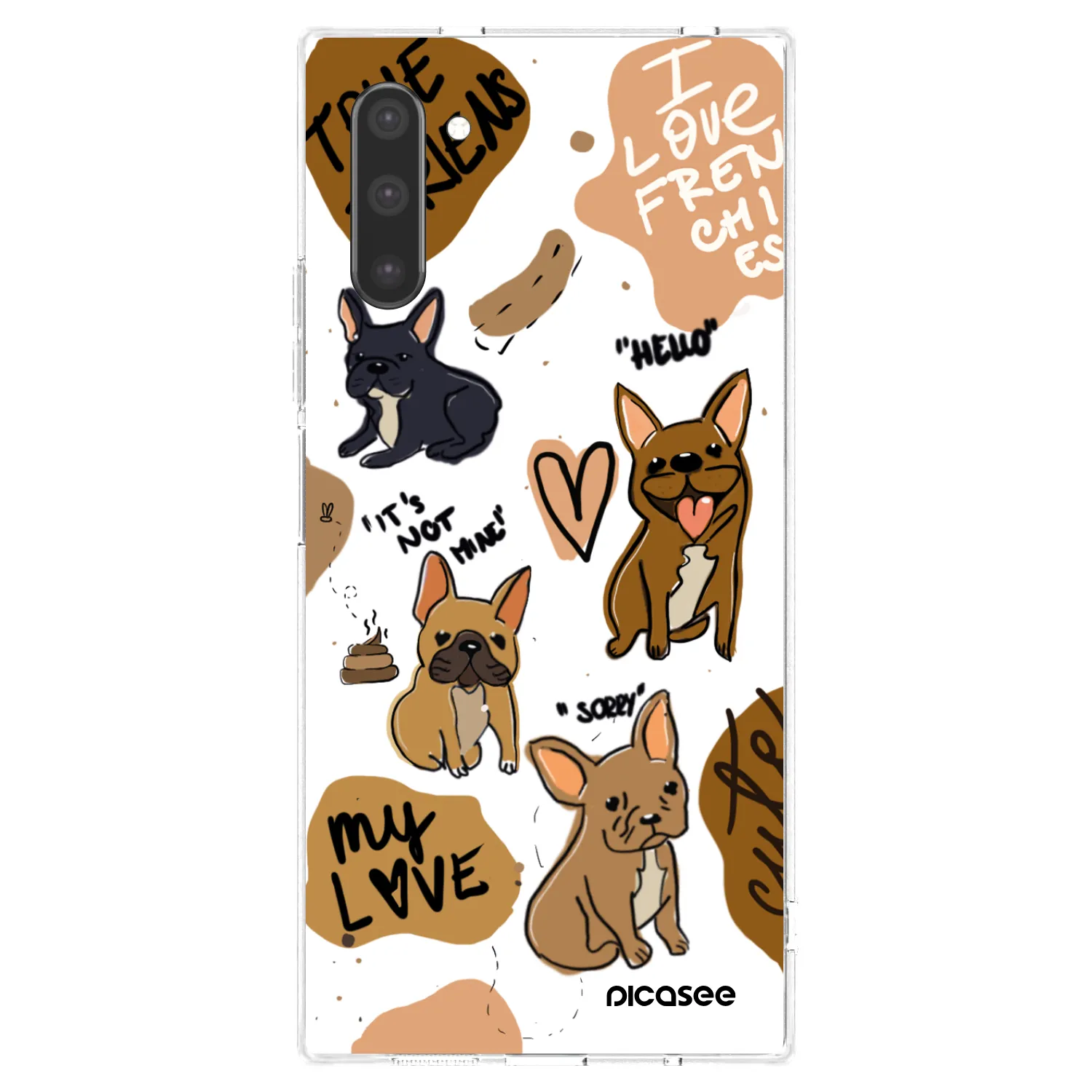 Picasee Samsung Galaxy Note 10 N970F Hülle - Transparentes Silikon - Frenchies