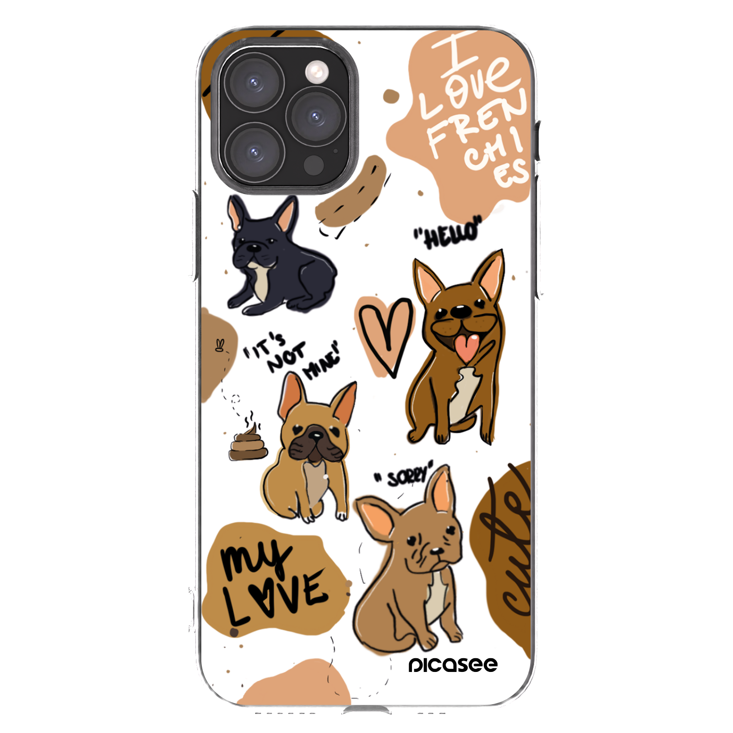 Picasee Apple iPhone 11 Pro Hülle - Transparentes Silikon - Frenchies