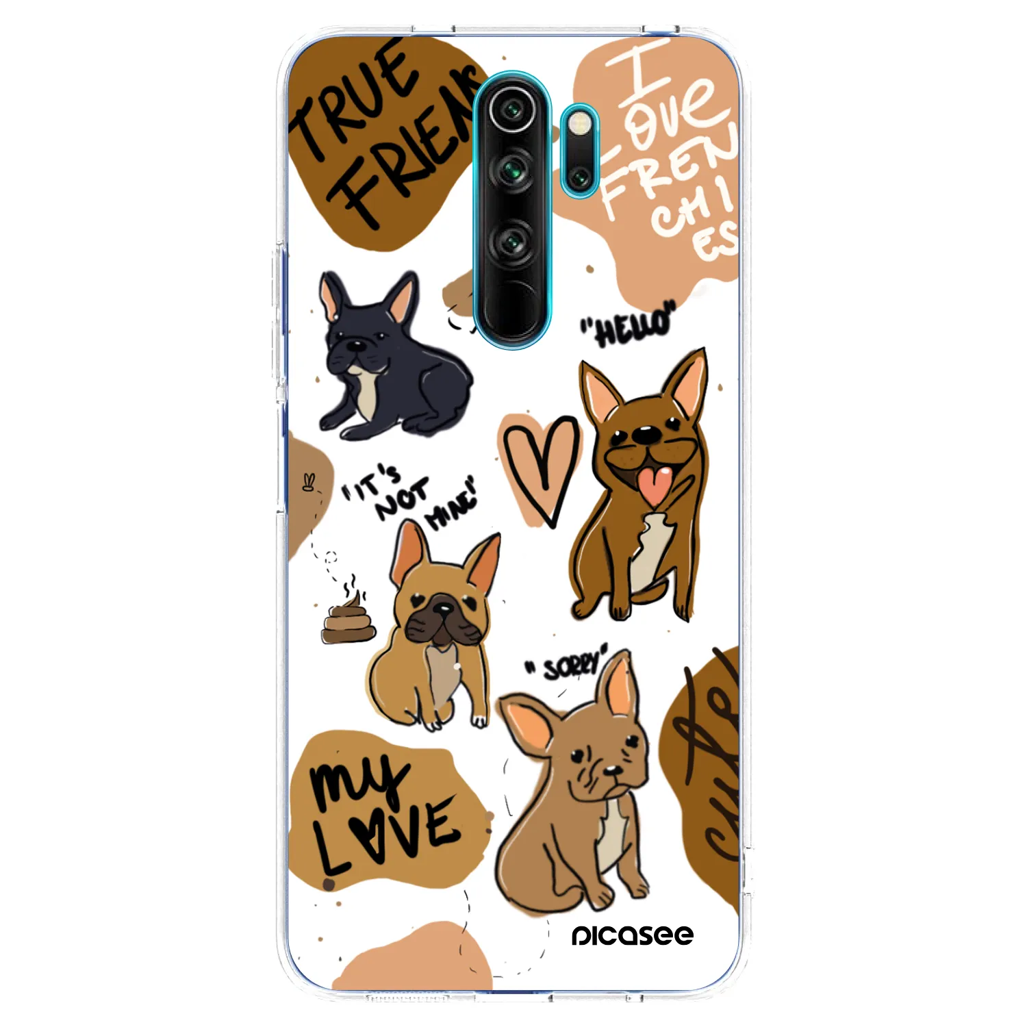 Picasee Xiaomi Redmi Note 8 Pro Hülle - Transparentes Silikon - Frenchies