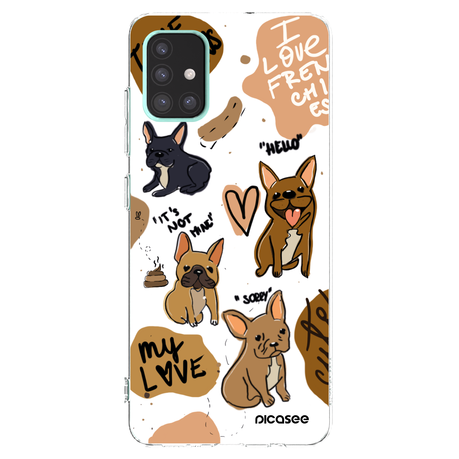 Picasee Samsung Galaxy A51 A515F Hülle - Transparentes Silikon - Frenchies