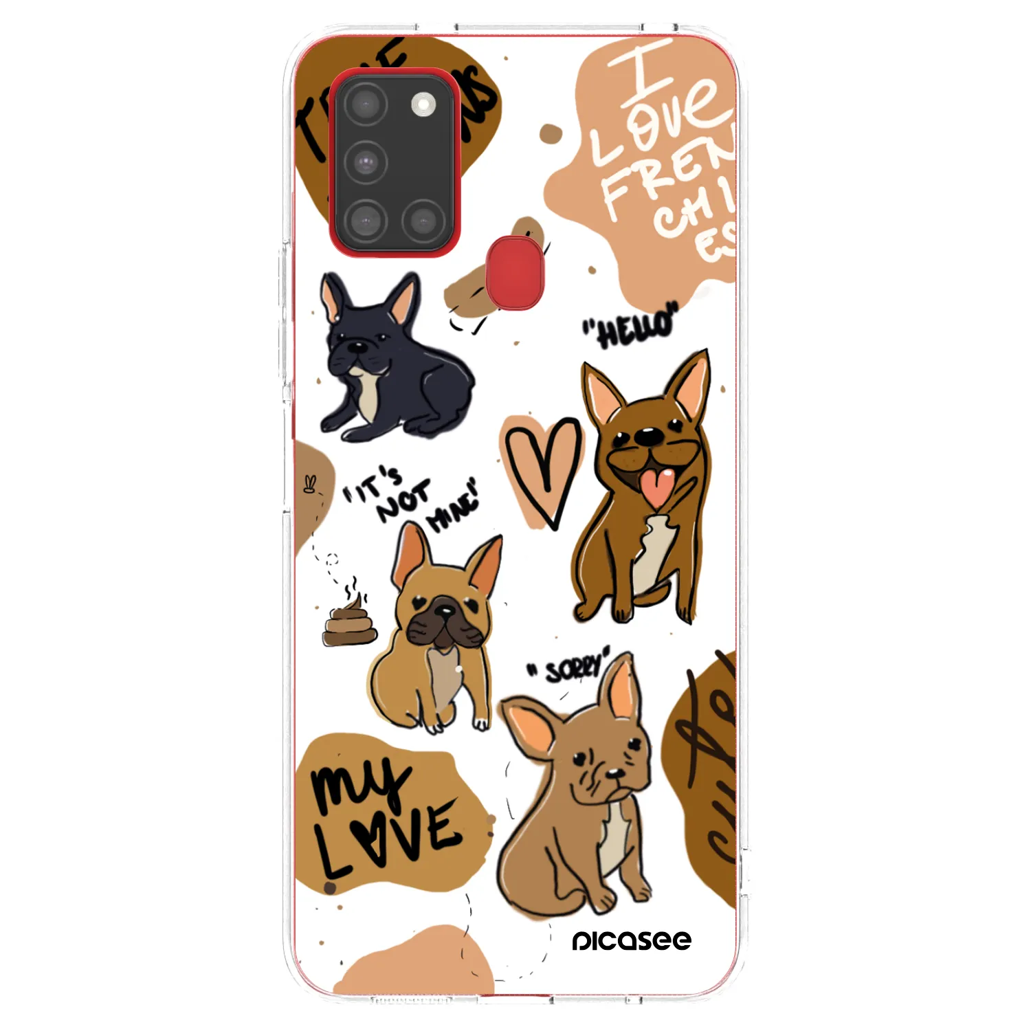 Picasee Samsung Galaxy A21s Hülle - Transparentes Silikon - Frenchies