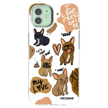 Picasee Apple iPhone 12 Pro Hülle - Transparentes Silikon - Frenchies