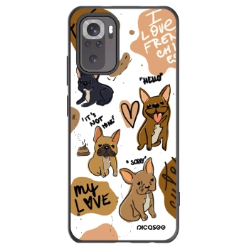 Picasee Xiaomi Redmi Note 10 Hülle - Schwarzes Silikon - Frenchies