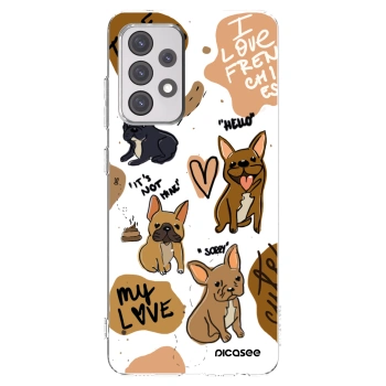 Picasee Samsung Galaxy A52 5G A525F Hülle - Transparentes Silikon - Frenchies