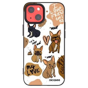 Picasee Apple iPhone 13 mini Hülle - Schwarzes Silikon - Frenchies