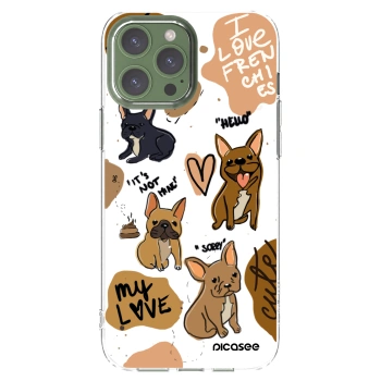 Picasee Apple iPhone 13 Pro Max Hülle - Transparentes Silikon - Frenchies