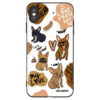 Picasee Apple iPhone XS Max Hülle - Schwarzes Silikon - Frenchies