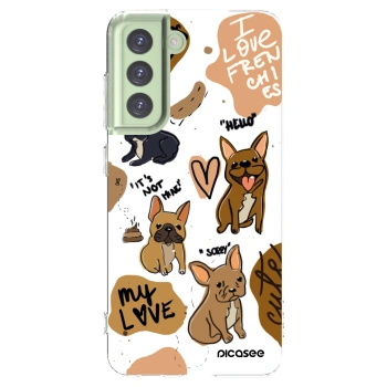 Picasee Samsung Galaxy S21 FE 5G Hülle - Transparentes Silikon - Frenchies