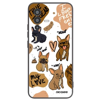 Picasee Vivo V23 5G Hülle - Schwarzes Silikon - Frenchies