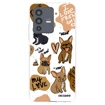 Picasee Vivo V23 5G Hülle - Transparentes Silikon - Frenchies