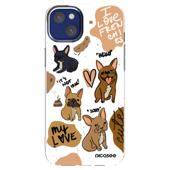 Picasee Apple iPhone 14 Plus Hülle - Transparentes Silikon - Frenchies