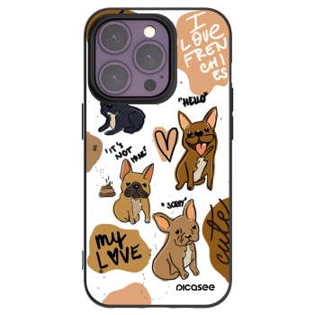 Picasee Apple iPhone 14 Pro Hülle - Schwarzes Silikon - Frenchies