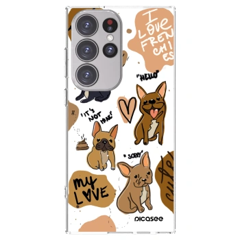 Picasee Samsung Galaxy S23 Ultra 5G Hülle - Transparentes Silikon - Frenchies