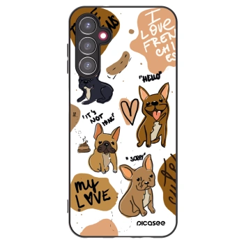 Picasee Samsung Galaxy A14 5G A146P Hülle - Schwarzes Silikon - Frenchies