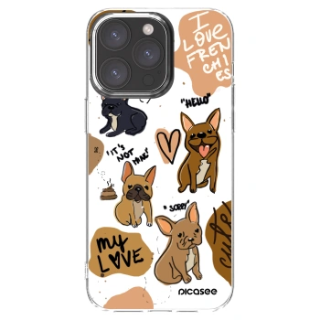 Picasee Apple iPhone 15 Pro Max Hülle - Transparentes Silikon - Frenchies