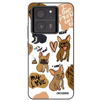 Picasee Xiaomi 13T Pro Hülle - Schwarzes Silikon - Frenchies