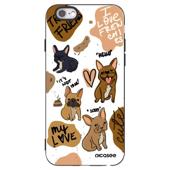 Picasee Apple iPhone 6/6S Hülle - Schwarzes Silikon - Frenchies