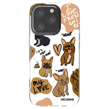 Picasee Apple iPhone 16 Pro Hülle - Transparentes Silikon - Frenchies