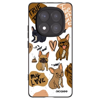 Picasee Xiaomi Redmi Note 14 Pro+ 5G Hülle - Schwarzes Silikon - Frenchies