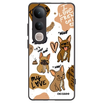 Picasee Vivo V50 Lite 5G Hülle - Schwarzes Silikon - Frenchies