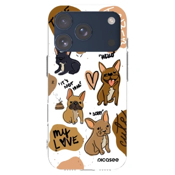 Picasee Apple iPhone 17 Pro Hülle - Transparentes Silikon - Frenchies