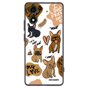 Picasee Motorola Moto E14 Hülle - Schwarzes Silikon - Frenchies