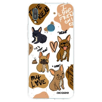 Picasee Huawei Y6 2019 Hülle - Transparentes Silikon - Frenchies