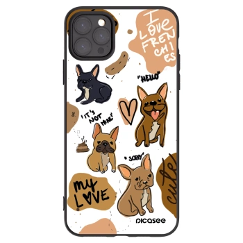 Picasee Apple iPhone 11 Pro Max Hülle - Schwarzes Silikon - Frenchies