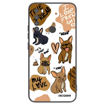 Picasee Xiaomi Redmi Note 8 Hülle - Schwarzes Silikon - Frenchies