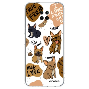 Picasee Xiaomi Redmi Note 9S Hülle - Transparentes Silikon - Frenchies